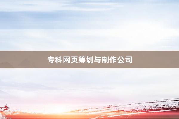 专科网页筹划与制作公司