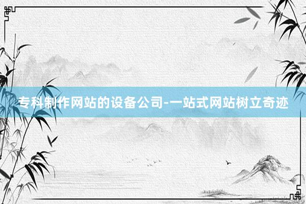 专科制作网站的设备公司-一站式网站树立奇迹